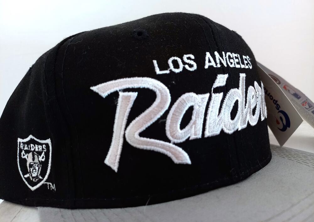 NEW LA Raiders 90s SCRIPT Dline Sports Specialties snapback Twill Team NFL vtg